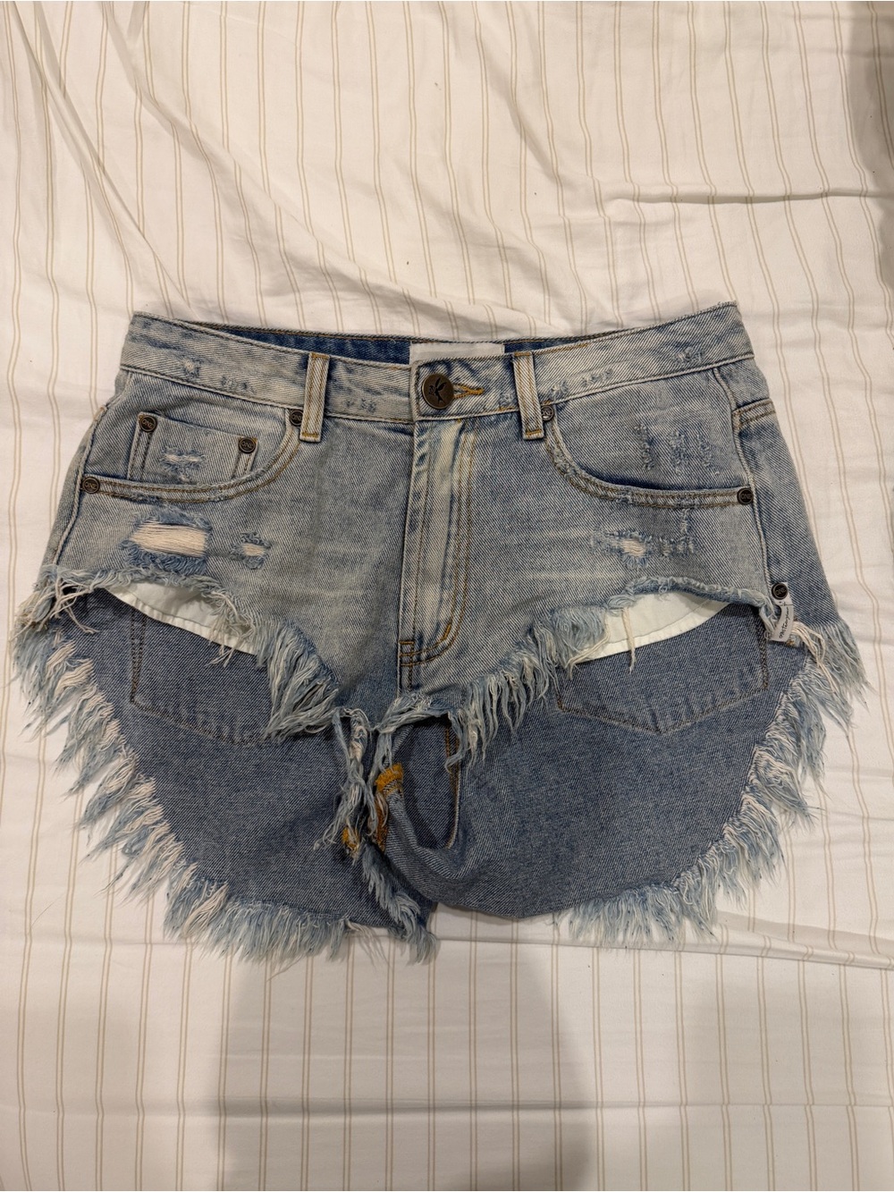 One Teaspoon Distressed Denim Cutoff Shorts